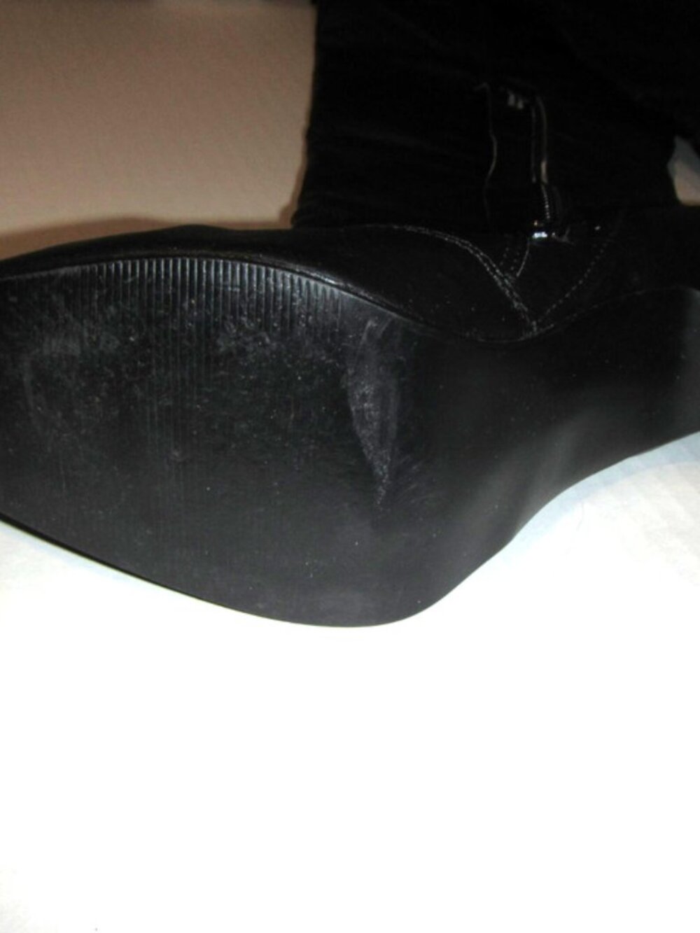 Black Leather Thigh Boots Overknees Size 10M Legend 8899 5" Heel - Picture 6 of 16